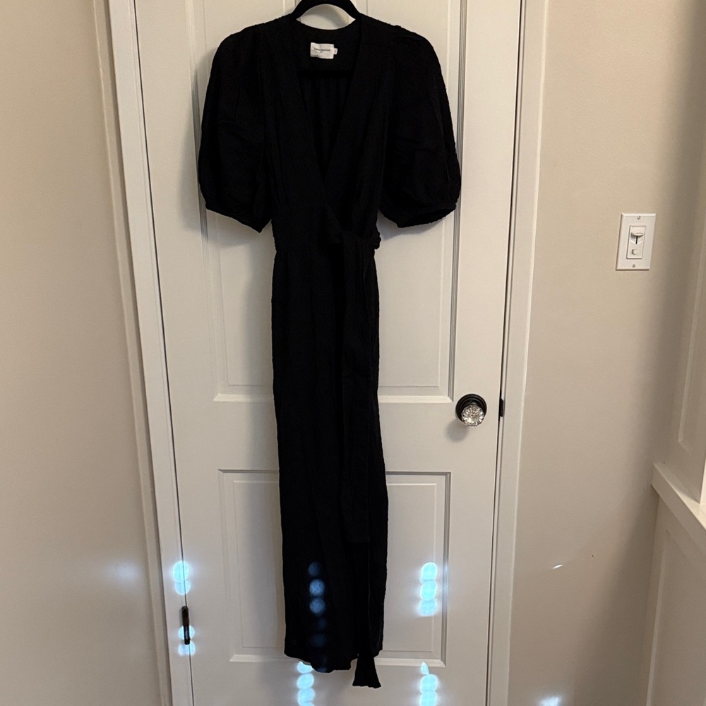 Chic Black Maxi Wrap Dress for Women
